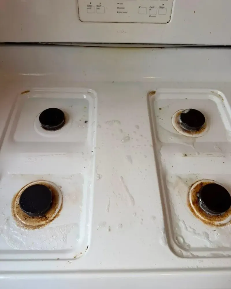 Before cleaning: a gas hob