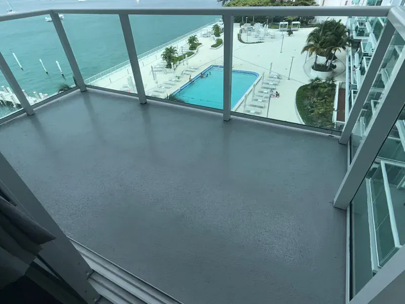A balcony after cleaning